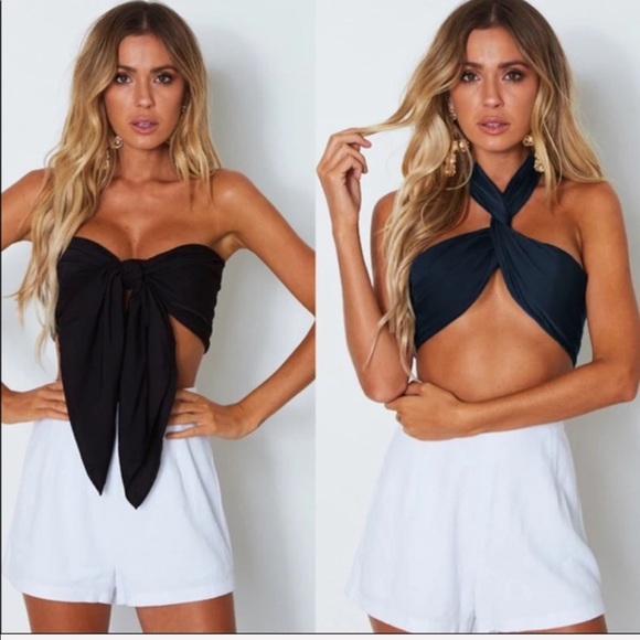 ⭐️LAST ONE🌺 White bow crop top - Picture 3 of 3